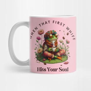 When that first whiff of coffee hits your soul, boho frog design Mug